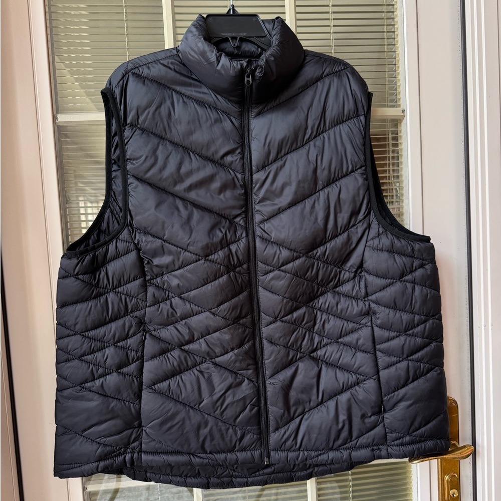 Sport Axis Active Vest-Plus Size 2X-Black Full Zip Pockets-NWT $60.00